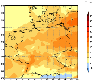 Gebietsmittel dieses Klimalaufs: +8 Tage