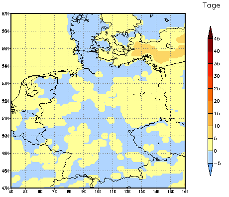 Gebietsmittel dieses Klimalaufs: 0 Tage