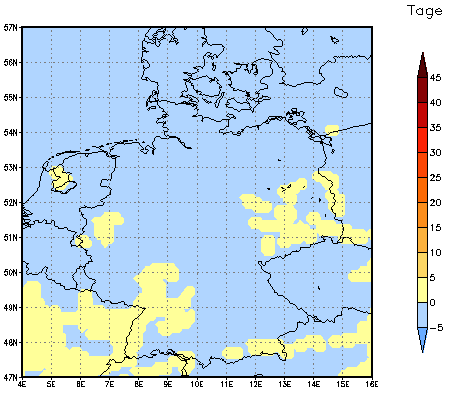 Gebietsmittel dieses Klimalaufs: 0 Tage