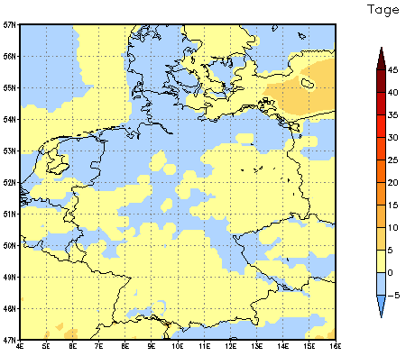 Gebietsmittel dieses Klimalaufs: 0 Tage