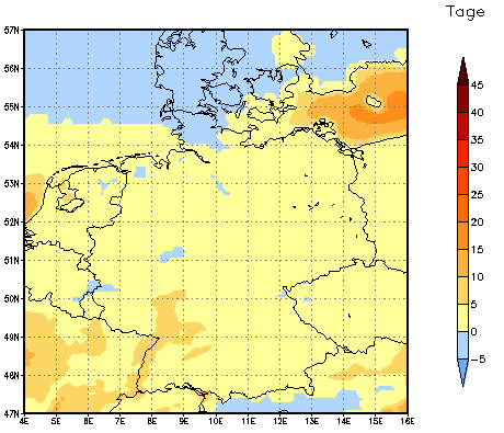 Gebietsmittel dieses Klimalaufs: 0 Tage