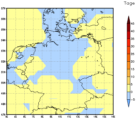 Gebietsmittel dieses Klimalaufs: 0 Tage