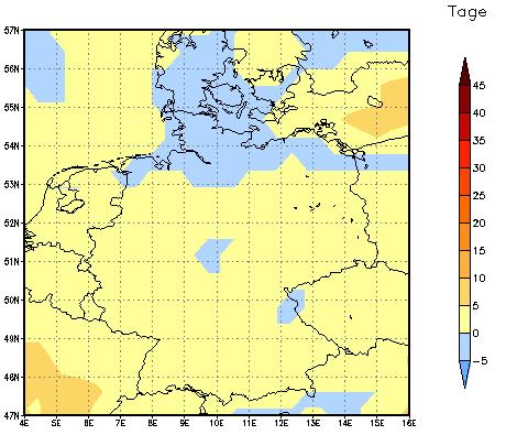 Gebietsmittel dieses Klimalaufs: 0 Tage