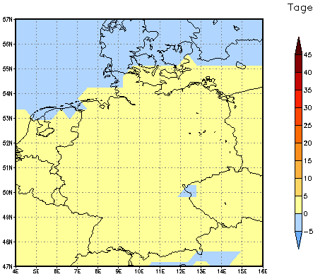 Gebietsmittel dieses Klimalaufs: 0 Tage