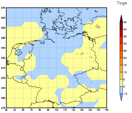 Gebietsmittel dieses Klimalaufs: 0 Tage