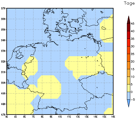 Gebietsmittel dieses Klimalaufs: 0 Tage