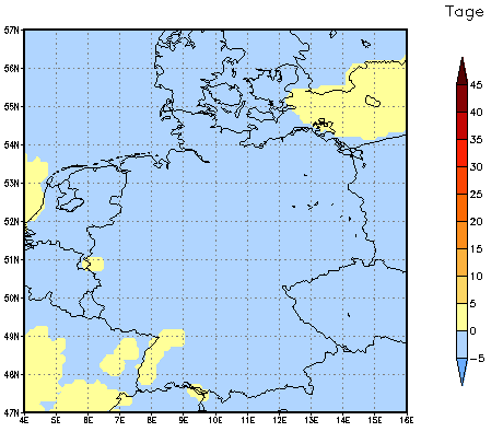 Gebietsmittel dieses Klimalaufs: 0 Tage