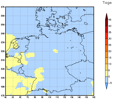 Gebietsmittel dieses Klimalaufs: 0 Tage