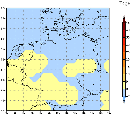 Gebietsmittel dieses Klimalaufs: 0 Tage