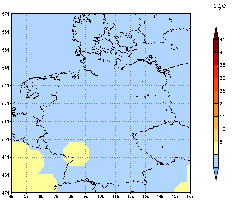 Gebietsmittel dieses Klimalaufs: 0 Tage