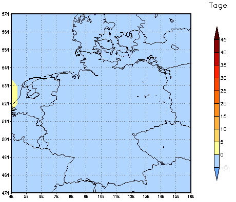 Gebietsmittel dieses Klimalaufs: 0 Tage