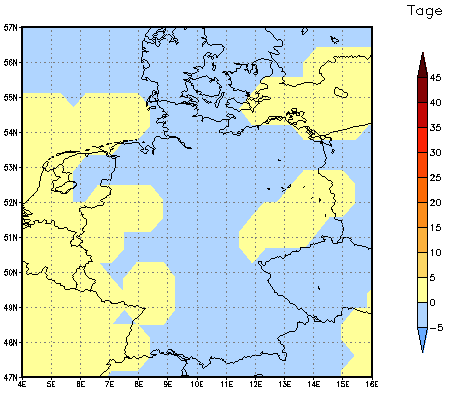 Gebietsmittel dieses Klimalaufs: 0 Tage