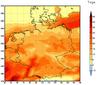 Gebietsmittel dieses Klimalaufs: +18 Tage