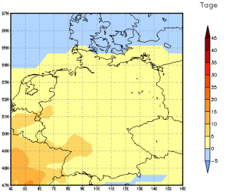 Gebietsmittel dieses Klimalaufs: +3 Tage