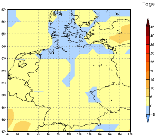 Gebietsmittel dieses Klimalaufs: 0 Tage