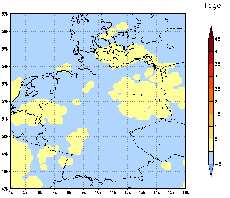 Gebietsmittel dieses Klimalaufs: 0 Tage