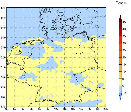 Gebietsmittel dieses Klimalaufs: 0 Tage