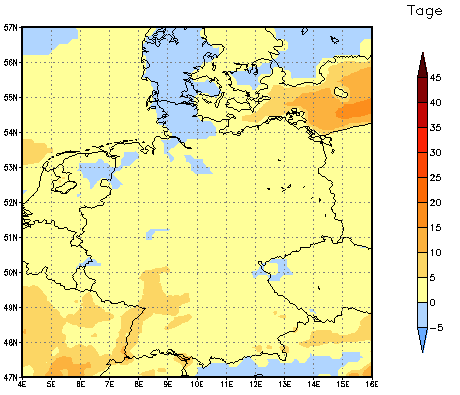 Gebietsmittel dieses Klimalaufs: 0 Tage