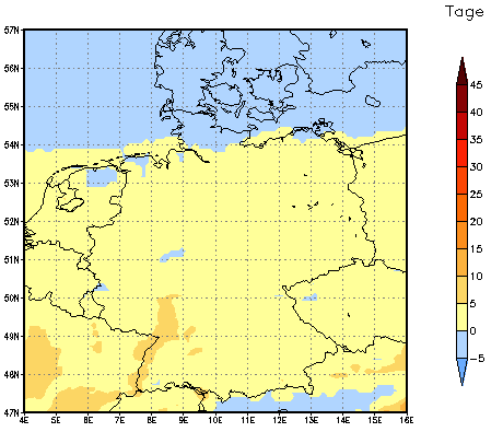 Gebietsmittel dieses Klimalaufs: 0 Tage