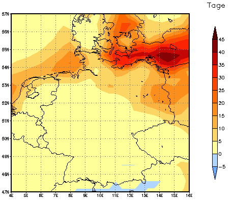 Gebietsmittel dieses Klimalaufs: +11 Tage