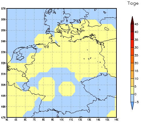 Gebietsmittel dieses Klimalaufs: 0 Tage