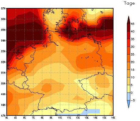 Gebietsmittel dieses Klimalaufs: +22 Tage