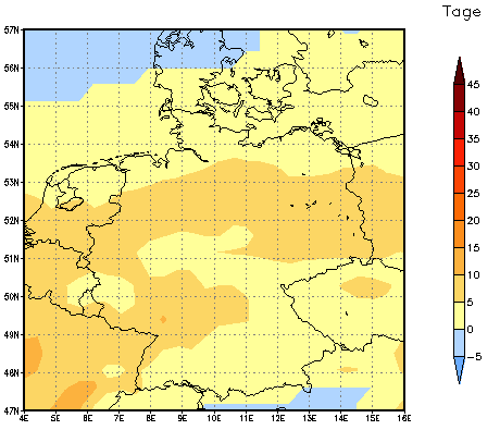 Gebietsmittel dieses Klimalaufs: +3 Tage