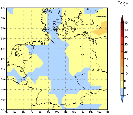 Gebietsmittel dieses Klimalaufs: 0 Tage