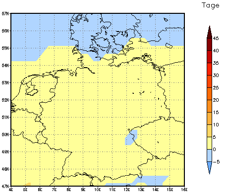 Gebietsmittel dieses Klimalaufs: 0 Tage