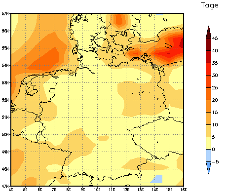 Gebietsmittel dieses Klimalaufs: +4 Tage