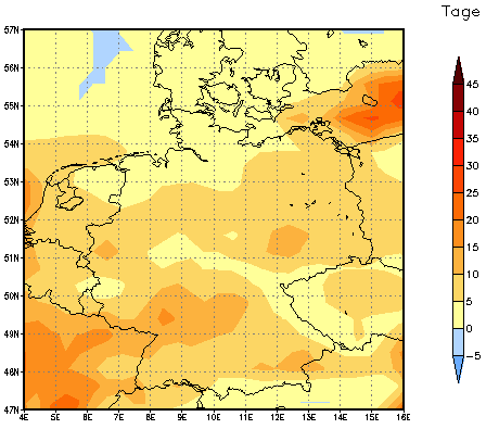 Gebietsmittel dieses Klimalaufs: +3 Tage