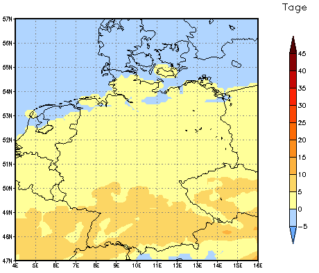 Gebietsmittel dieses Klimalaufs: 0 Tage