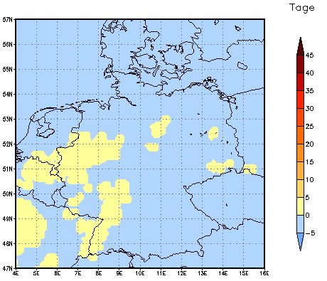 Gebietsmittel dieses Klimalaufs: 0 Tage