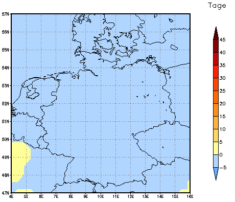 Gebietsmittel dieses Klimalaufs: 0 Tage