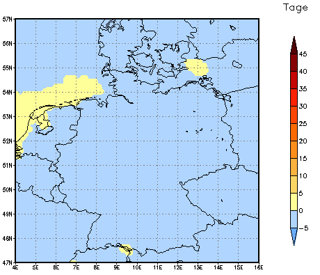 Gebietsmittel dieses Klimalaufs: 0 Tage