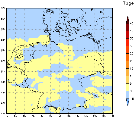 Gebietsmittel dieses Klimalaufs: 0 Tage