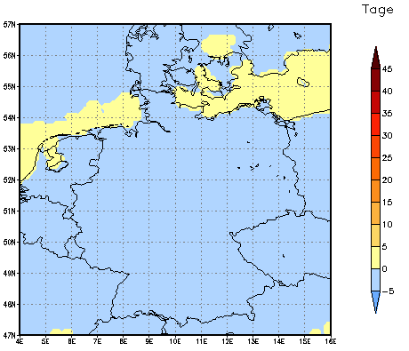 Gebietsmittel dieses Klimalaufs: 0 Tage