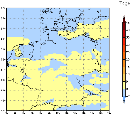 Gebietsmittel dieses Klimalaufs: 0 Tage