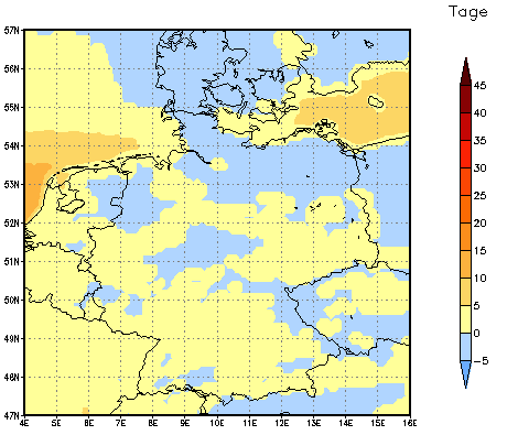 Gebietsmittel dieses Klimalaufs: 0 Tage