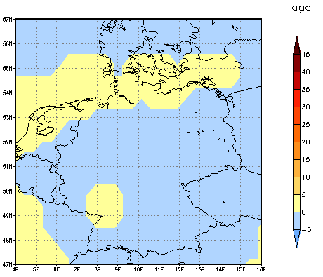 Gebietsmittel dieses Klimalaufs: 0 Tage