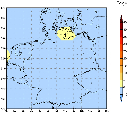 Gebietsmittel dieses Klimalaufs: 0 Tage