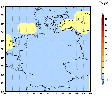 Gebietsmittel dieses Klimalaufs: 0 Tage