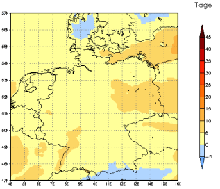 Gebietsmittel dieses Klimalaufs: +3 Tage