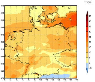 Gebietsmittel dieses Klimalaufs: +8 Tage