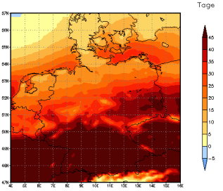 Gebietsmittel dieses Klimalaufs: +44 Tage