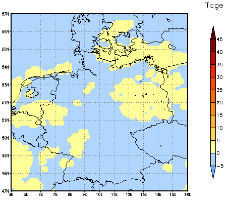 Gebietsmittel dieses Klimalaufs: 0 Tage