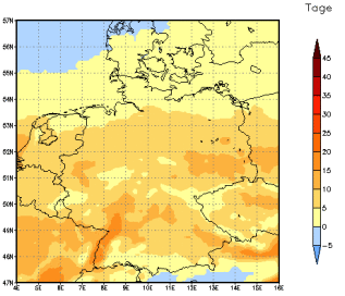 Gebietsmittel dieses Klimalaufs: +4 Tage