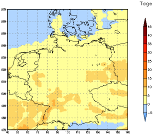 Gebietsmittel dieses Klimalaufs: +4 Tage