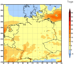 Gebietsmittel dieses Klimalaufs: +4 Tage