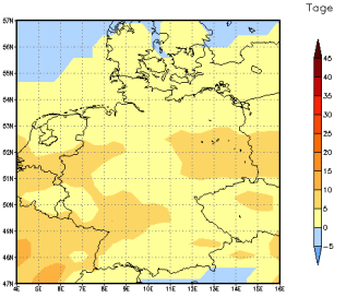 Gebietsmittel dieses Klimalaufs: +5 Tage